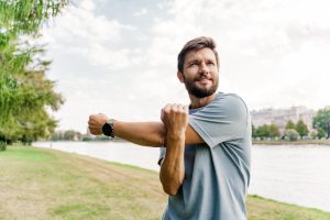 Healthy man doing exercise