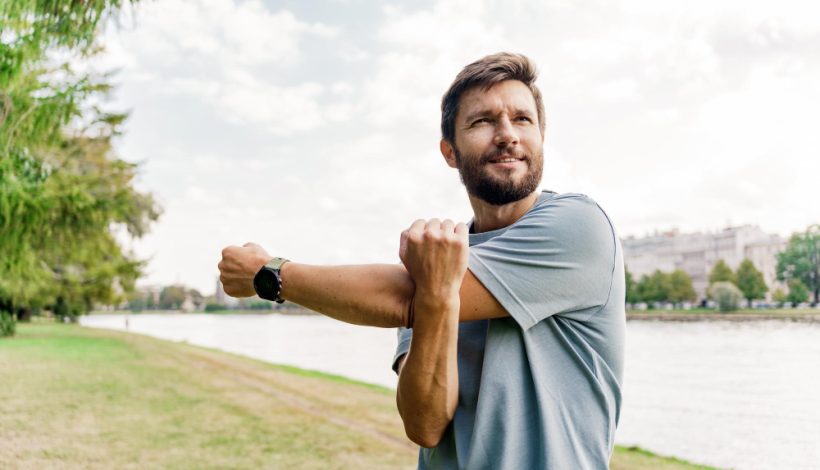Healthy man doing exercise
